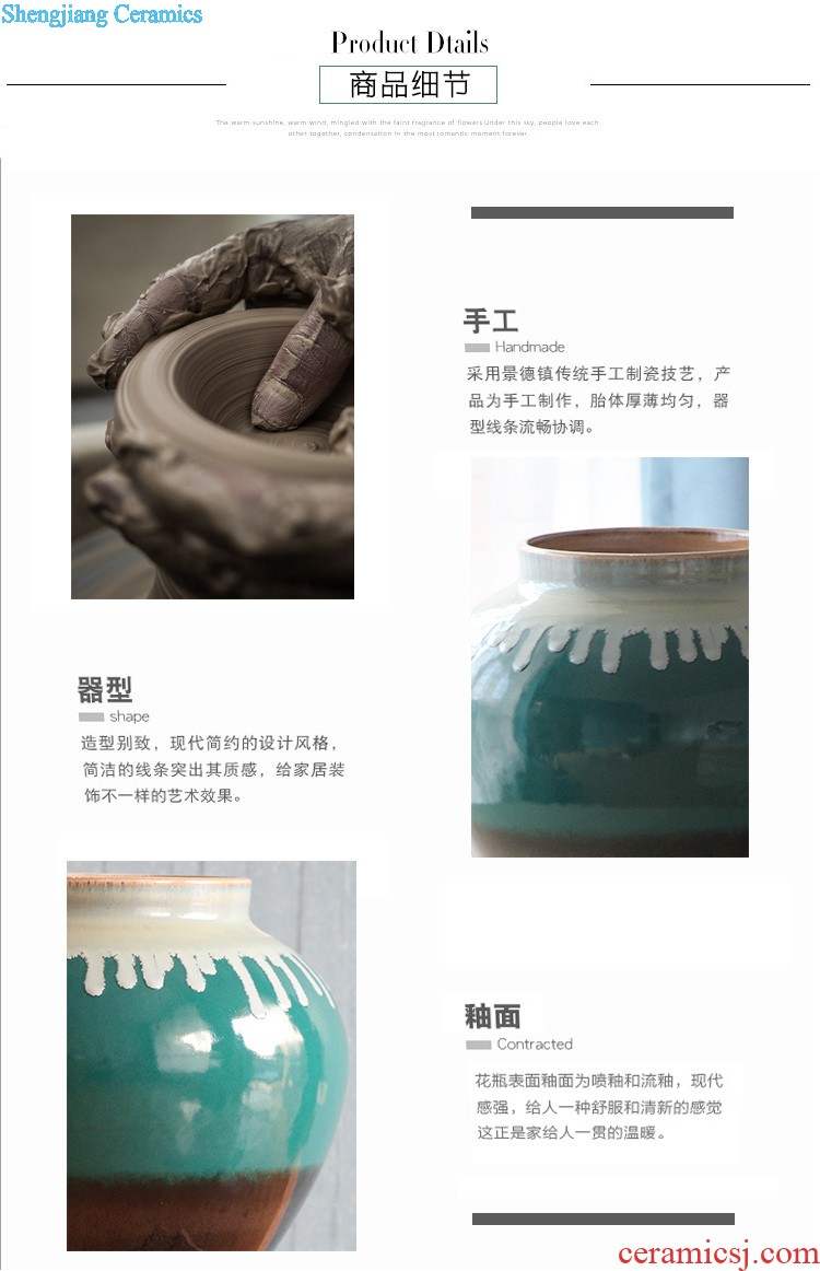 Contemporary and contracted American lucky bamboo vases, flower receptacle household act the role ofing is tasted decorate furnishing articles flowers, jingdezhen ceramic vase