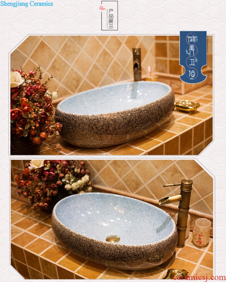 M the basin sink ceramic basin of pillar type balcony column household washing toilet ground integrated art