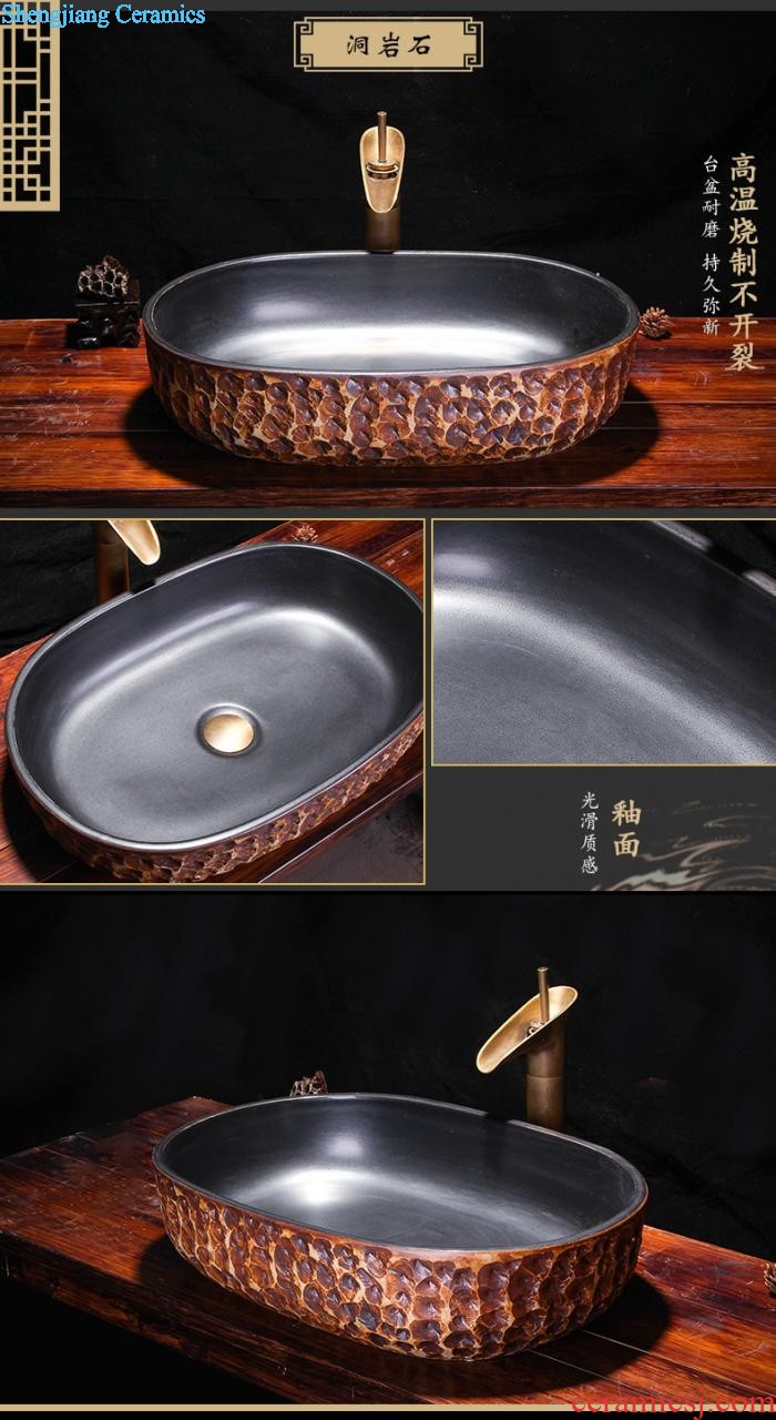 Europe type restoring ancient ways is the Mediterranean basin on the ceramic art basin oval Chinese style household square basin of wash one washbasin