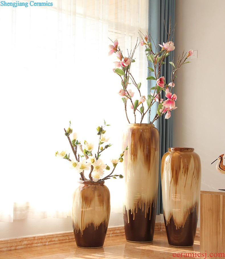 Modern European rural three-piece ceramic vase Household act the role ofing is tasted fashion flower home furnishing articles ornaments