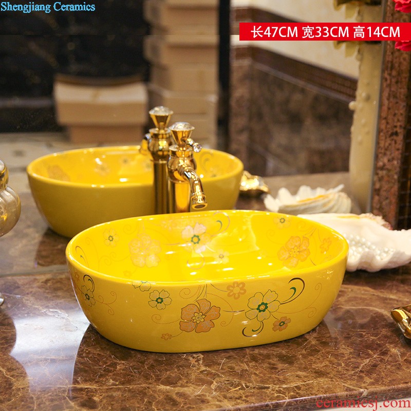 Koh larn, qi Jingdezhen ceramic toilet stage basin sink basin art basin sinks Blue half Dutch