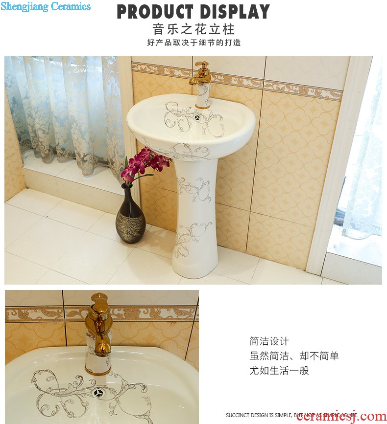 Art pillar basin ceramic floor pillar type lavatory toilet lavabo balcony one wash basin