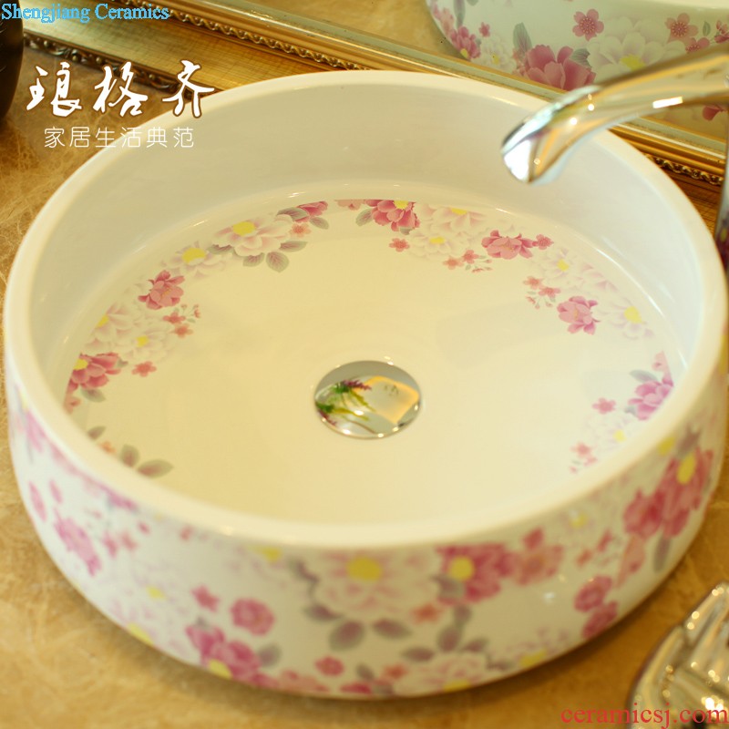 Packages mailed the stage basin of jingdezhen ceramic lavabo that defend bath lavatory basin art basin The square carpet of flowers