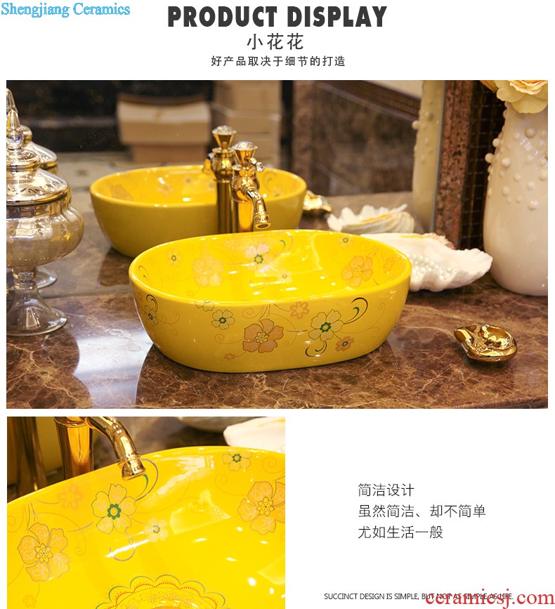 Koh larn, qi Jingdezhen ceramic toilet stage basin sink basin art basin sinks Blue half Dutch