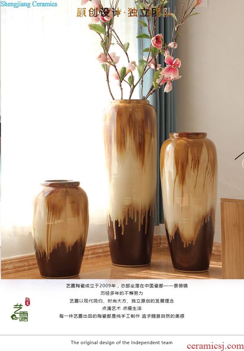 Modern European rural three-piece ceramic vase Household act the role ofing is tasted fashion flower home furnishing articles ornaments