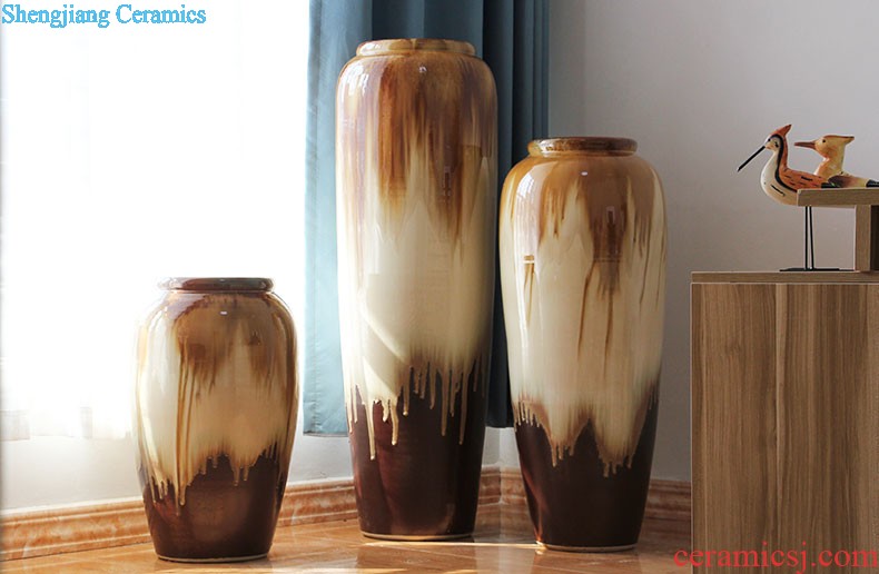 Modern European rural three-piece ceramic vase Household act the role ofing is tasted fashion flower home furnishing articles ornaments