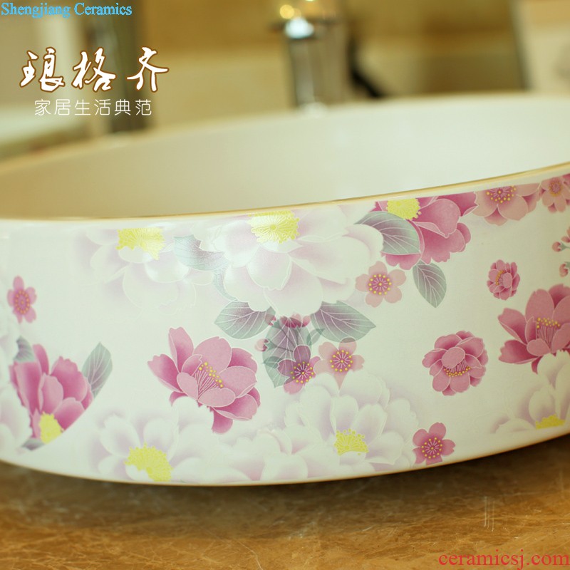 Packages mailed the stage basin of jingdezhen ceramic lavabo that defend bath lavatory basin art basin The square carpet of flowers