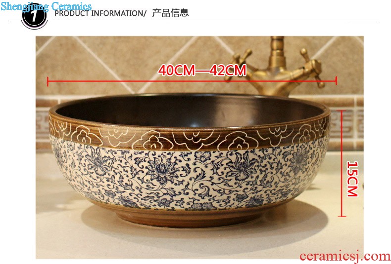 The package mail of jingdezhen ceramic art mop basin mop mop pool pool Mandarin duck lotus