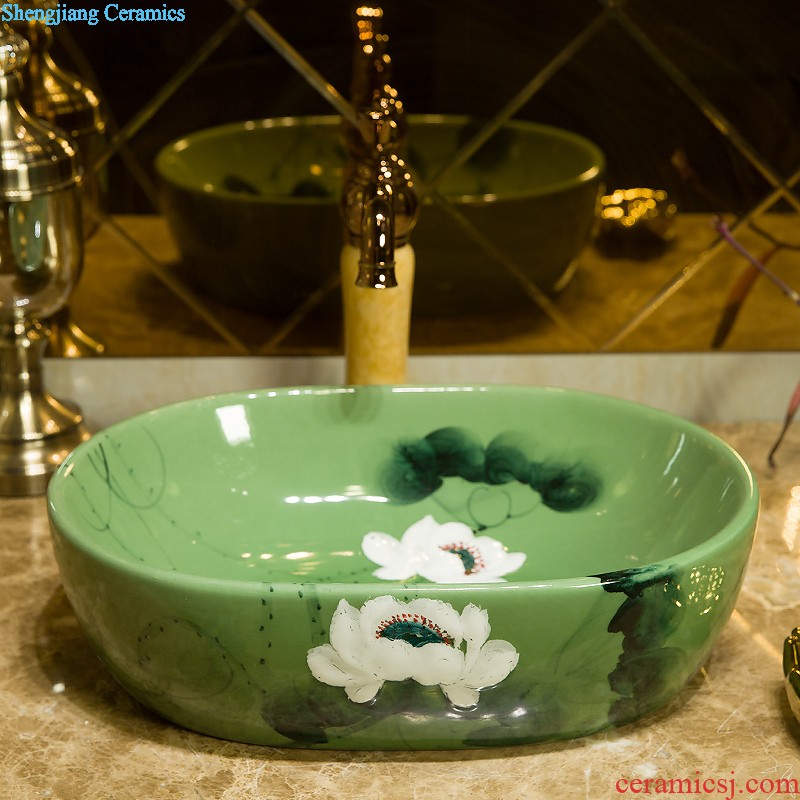 The stage basin circular wash basin art basin bathroom sinks ceramics on the stage of the basin that wash a face the sink flat peach