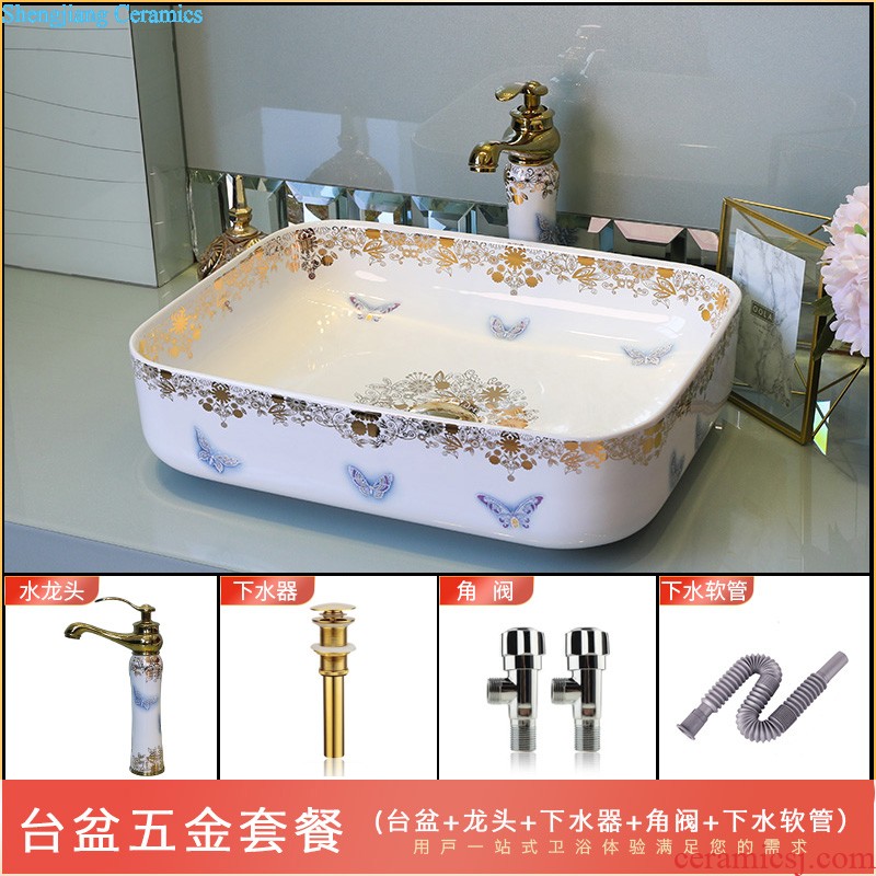 The stage basin sink square ceramic art basin lavatory toilet lavabo household basin morning glory