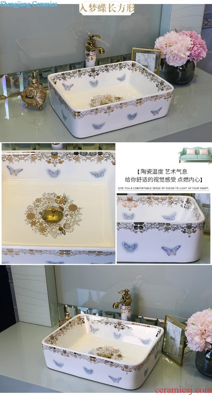 The stage basin sink square ceramic art basin lavatory toilet lavabo household basin morning glory