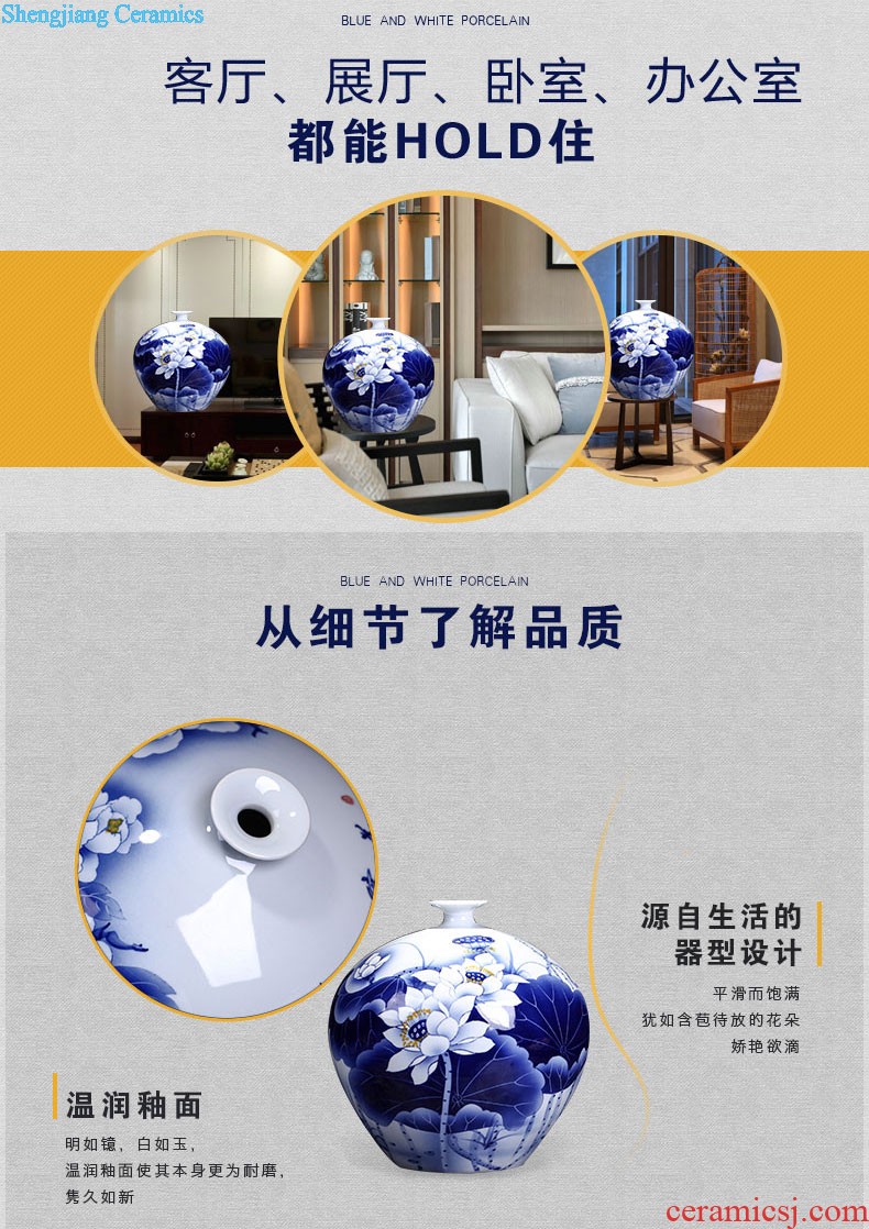 Jingdezhen ceramics vase furnishing articles and modern Chinese style household sitting room adornment archaize porcelain arts and crafts