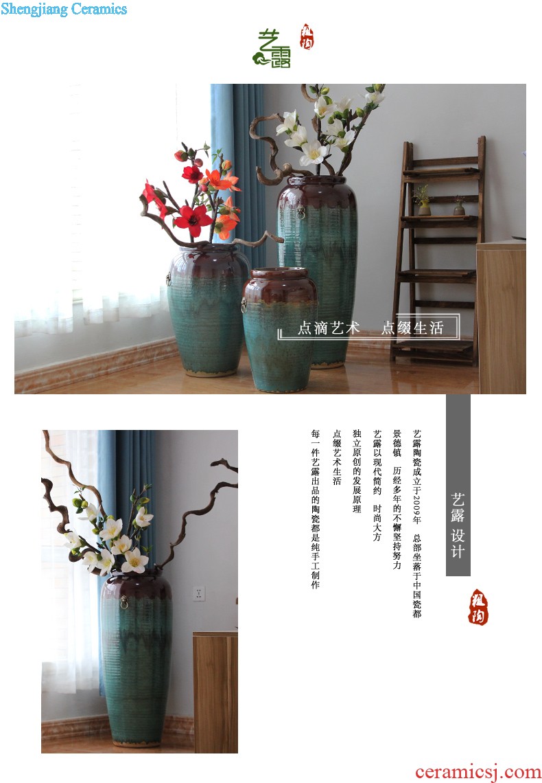 Jingdezhen ceramic contemporary sitting room ground vase Lucky bamboo vase porch decorate furnishing articles bedroom soft outfit