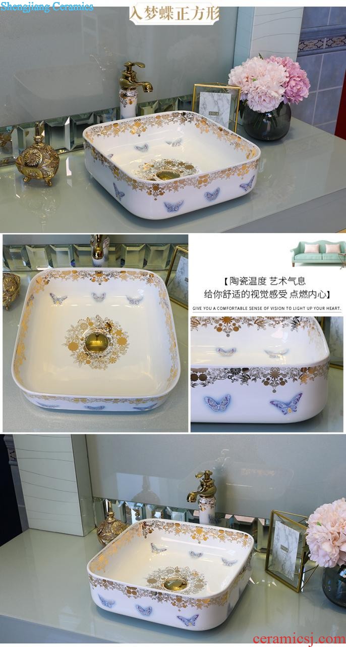 The stage basin sink square ceramic art basin lavatory toilet lavabo household basin morning glory