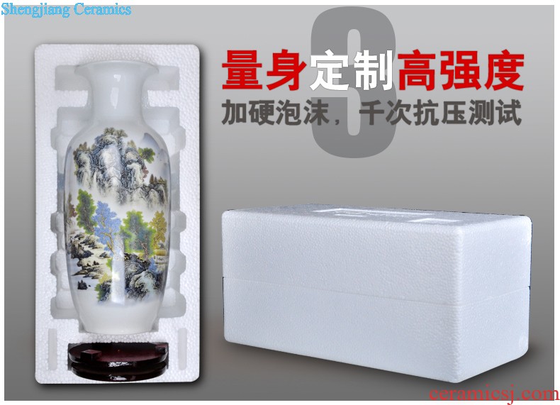 Jingdezhen ceramics Archaize manual of blue and white porcelain vase Sitting room decorative household items furnishing articles lucky bamboo vase