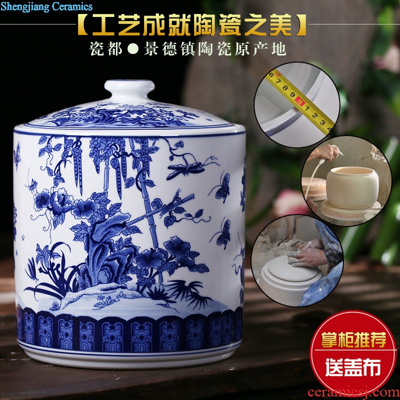 Jingdezhen ceramic tea pot size Green tea storage POTS pu-erh tea and tea storage jar airtight save tea tea set