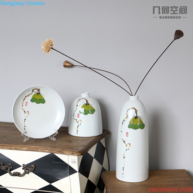 Modern Chinese style household antique vase kiln crack restaurant jingdezhen ceramics porch decorate desktop furnishing articles