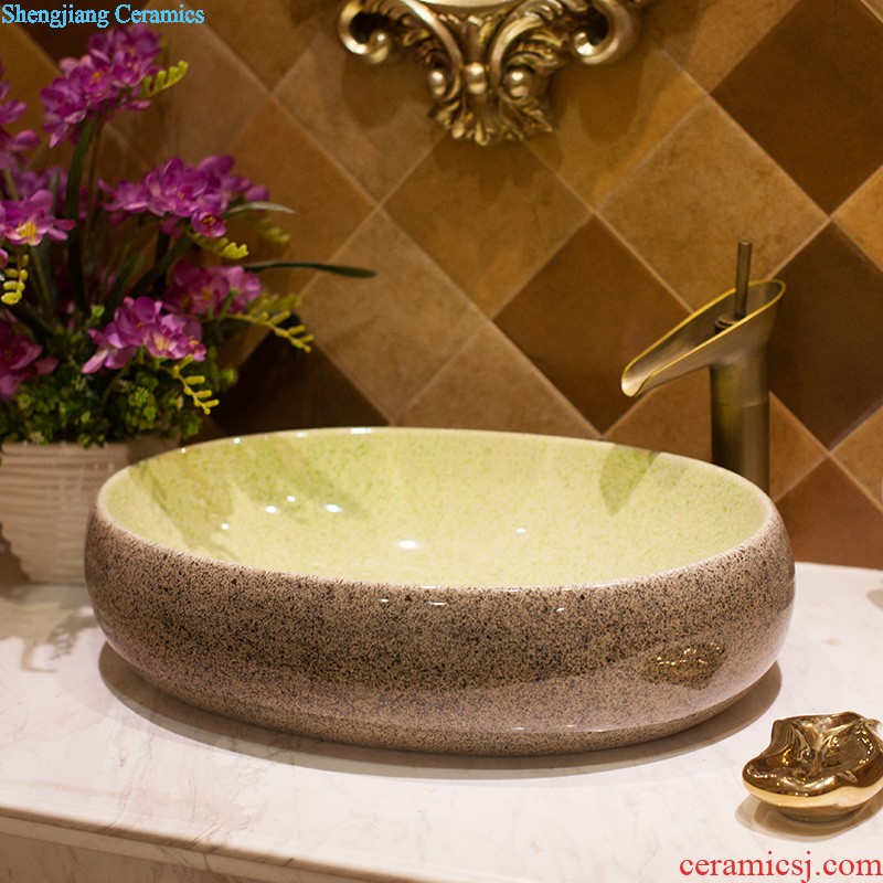 M the basin sink ceramic basin of pillar type balcony column household washing toilet ground integrated art