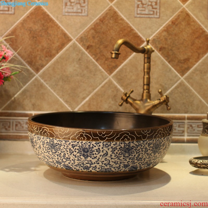 The package mail of jingdezhen ceramic art mop basin mop mop pool pool Mandarin duck lotus