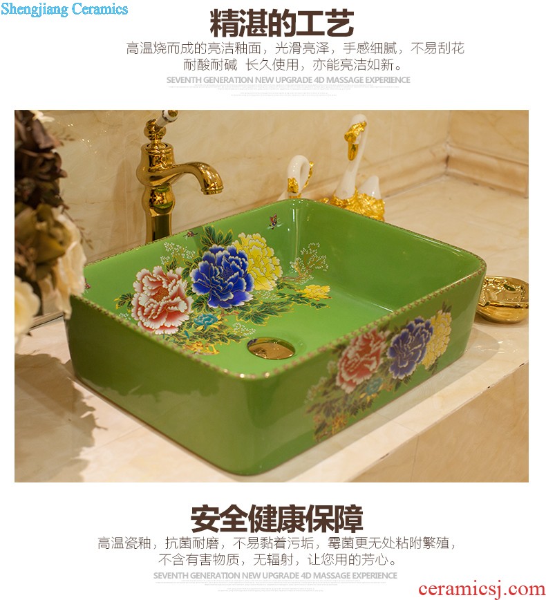 The package mailed the stage basin to jingdezhen ceramic lavabo that defend bath lavatory basin art square red maple