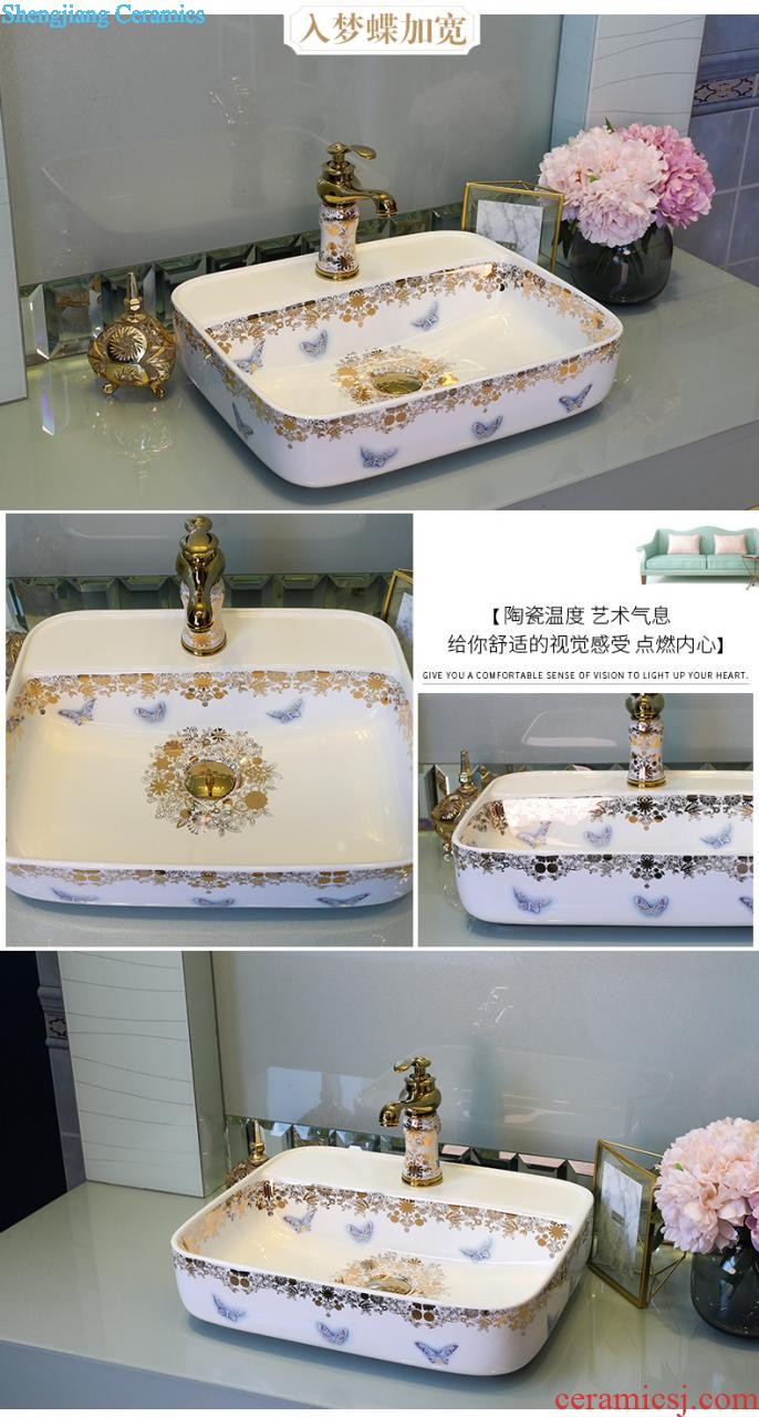 The stage basin sink square ceramic art basin lavatory toilet lavabo household basin morning glory