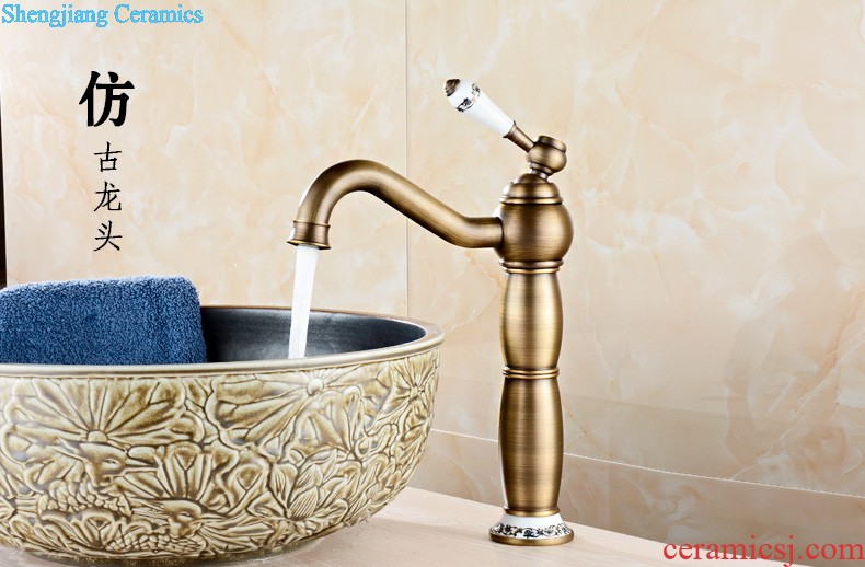 The package mailed the stage basin to jingdezhen ceramic lavabo that defend bath lavatory basin art Gold peony