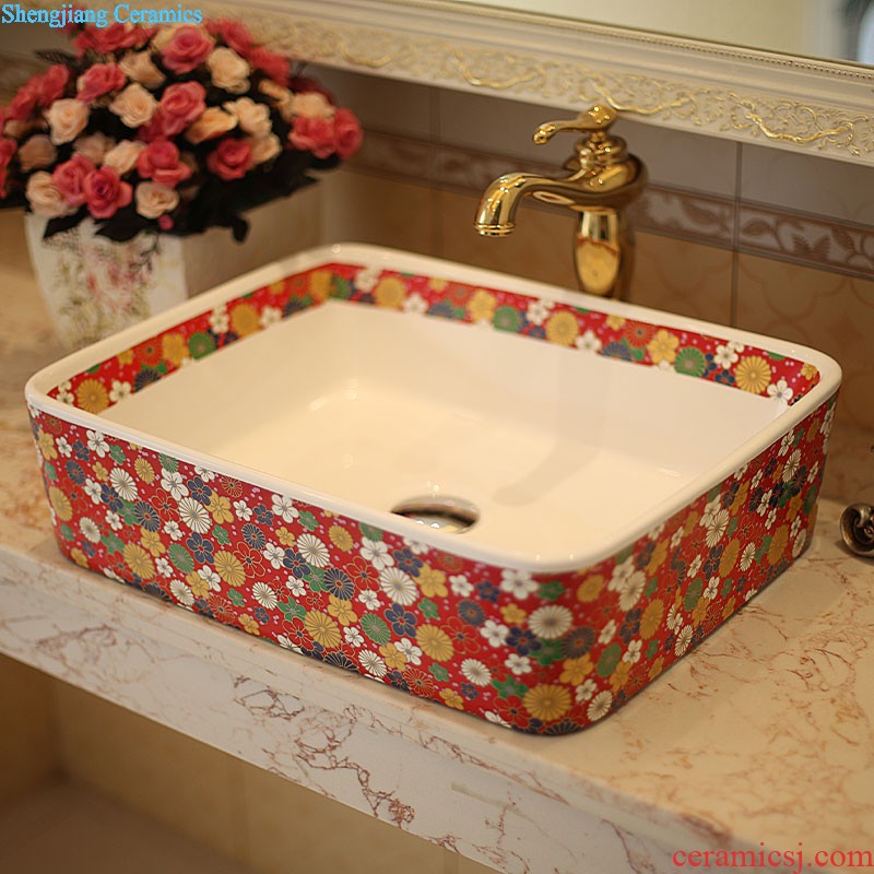 New arrival of jingdezhen ceramic basin sinks the stage basin sink of the basin that wash a face - carpet of flowers