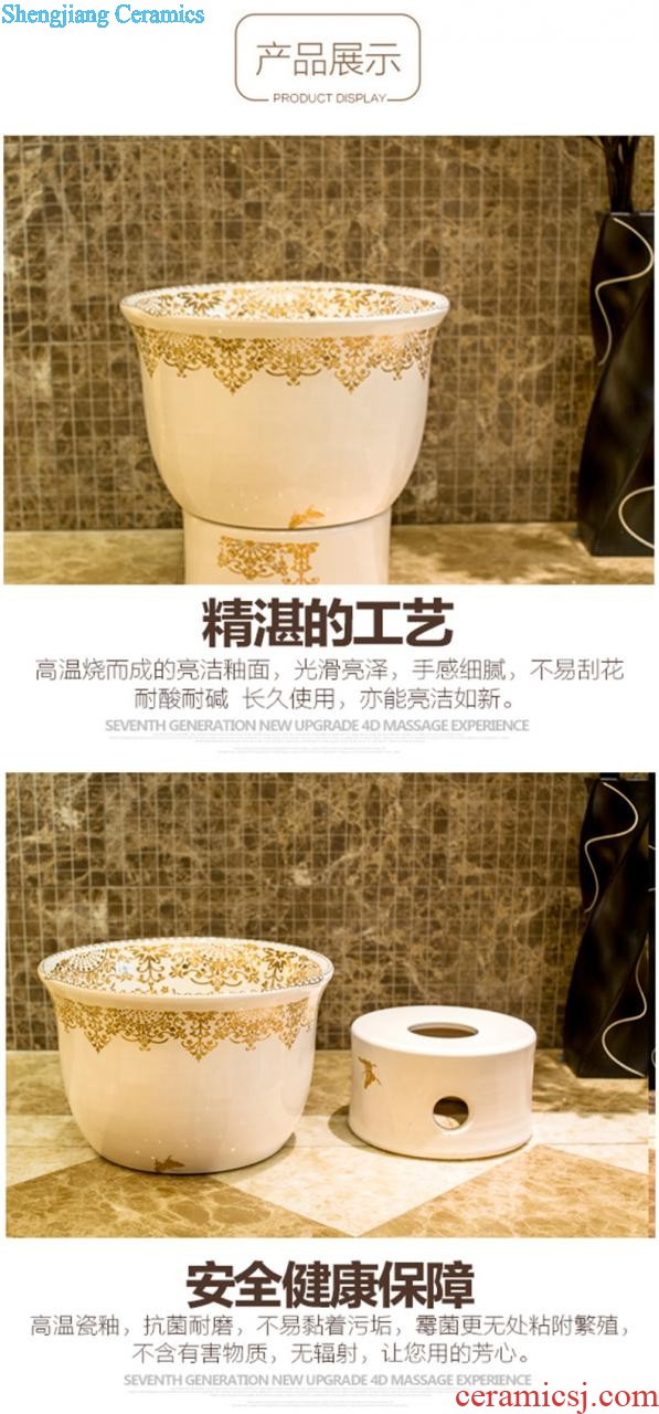 Post, qi stage basin ceramic lavabo archaize washbasin drum-shaped basin of Chinese style bathroom art antique reeds