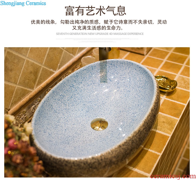 Koh larn, qi ceramic art basin on its rectangular lavabo european-style bathroom sinks marble