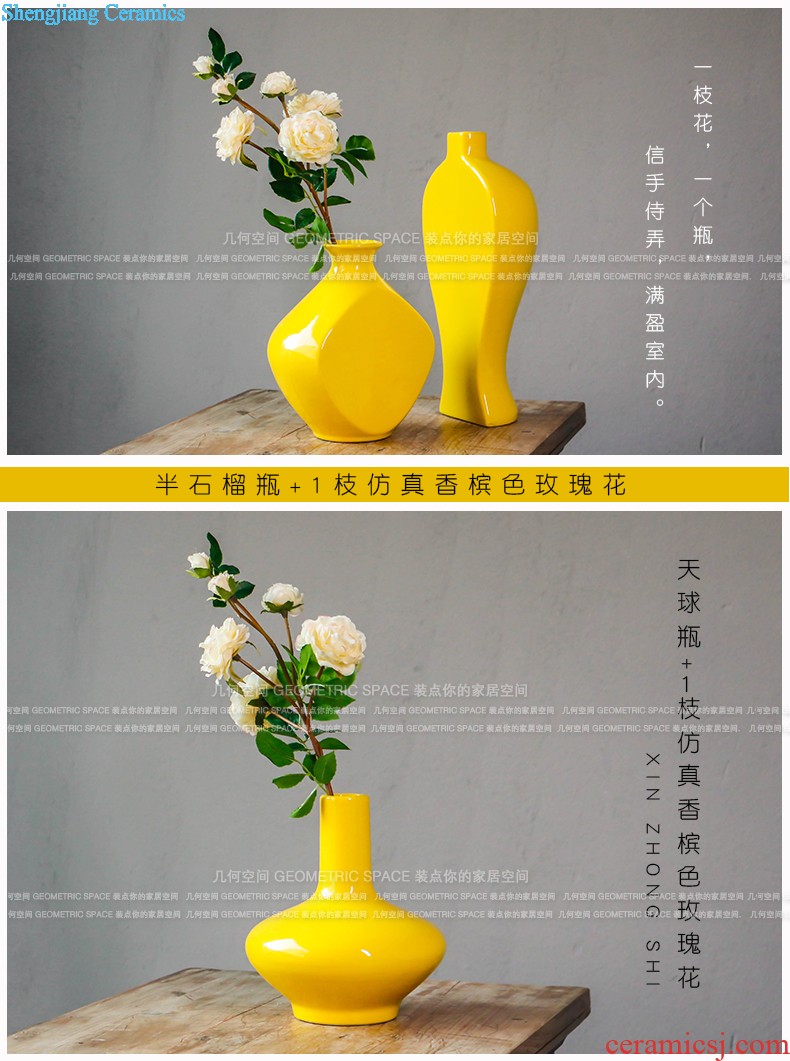 Ceramic vase suit sitting room study flower arranging household small place The modern new Chinese wine creative decorations