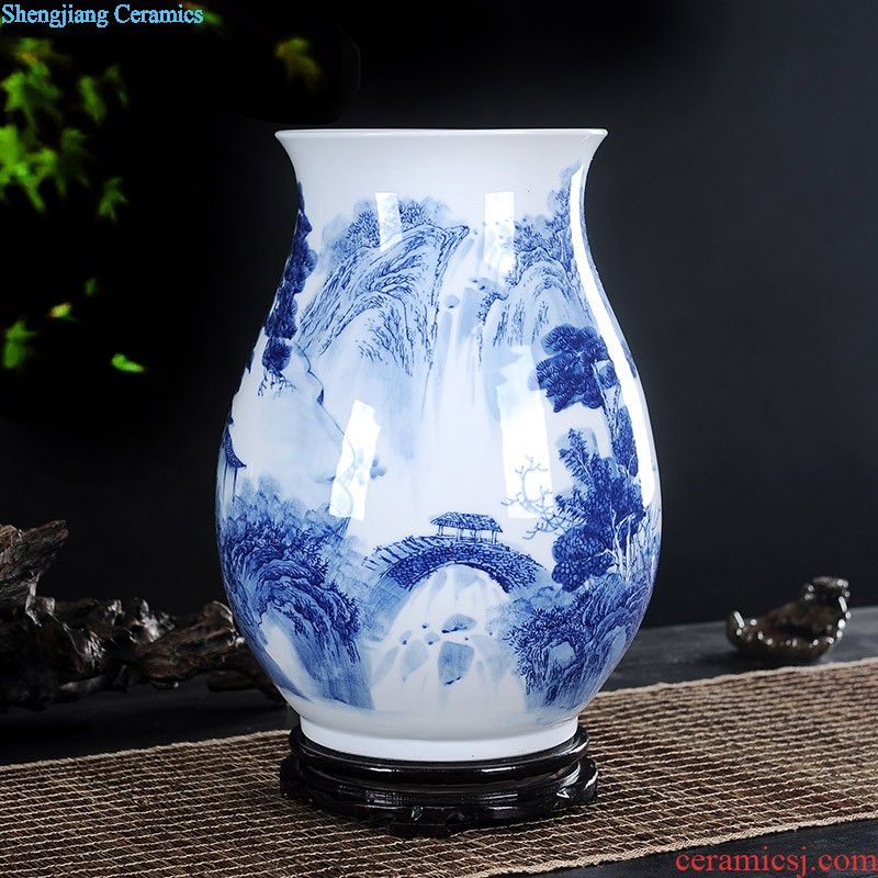 Jingdezhen porcelain vase Handmade porcelain celebrity famous large sitting room archaize handicraft furnishing articles