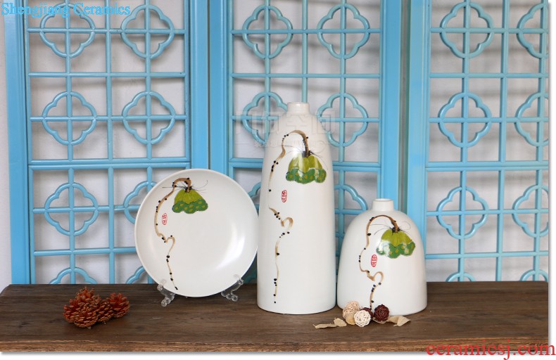 Modern Chinese style household antique vase kiln crack restaurant jingdezhen ceramics porch decorate desktop furnishing articles