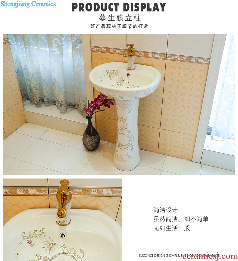 Art pillar basin ceramic floor pillar type lavatory toilet lavabo balcony one wash basin