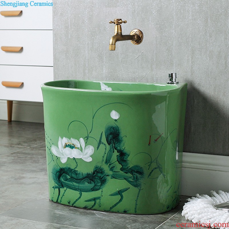 M beautiful European art ceramic toilet stage basin sink lavatory basin that wash a face Fangyuan fruit-green glaze