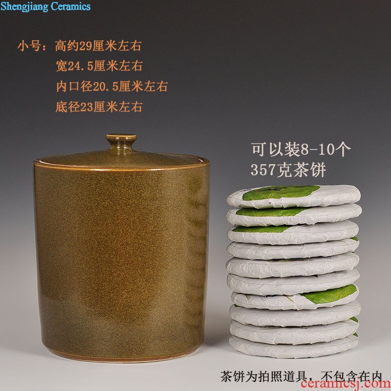 Jingdezhen pure hand-painted ceramic tea pot large pu 'er seven cakes tea urn tea boxes tea barrel storage POTS