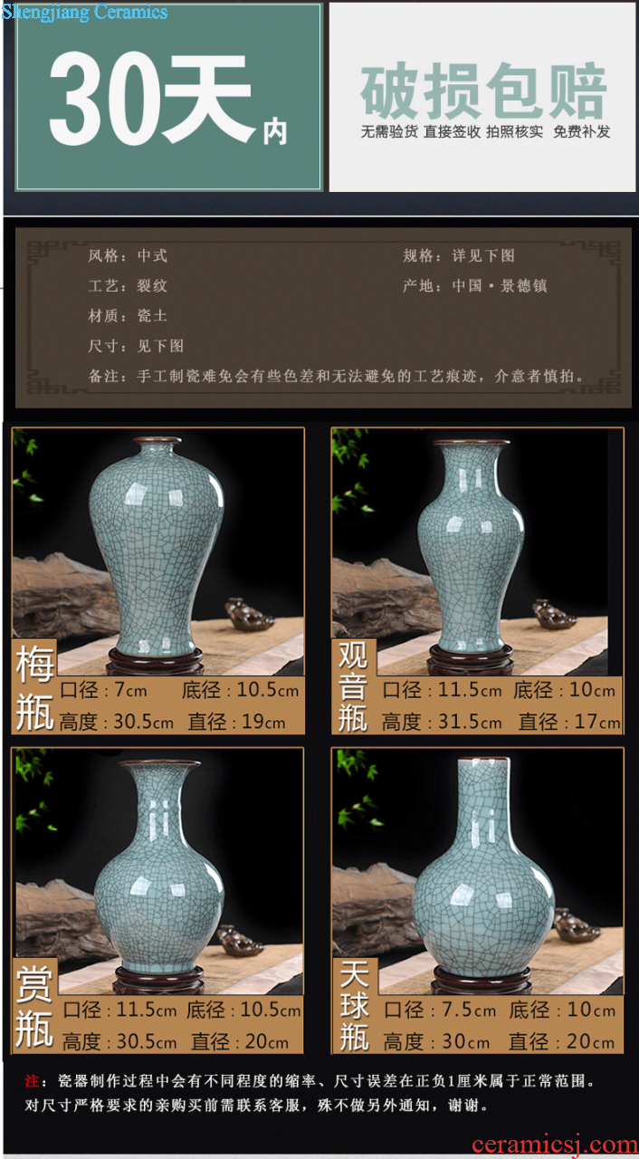 Jingdezhen ceramics furnishing articles big vase household living room decorative bottle arranging flowers Hand blue and white porcelain vase furnishing articles