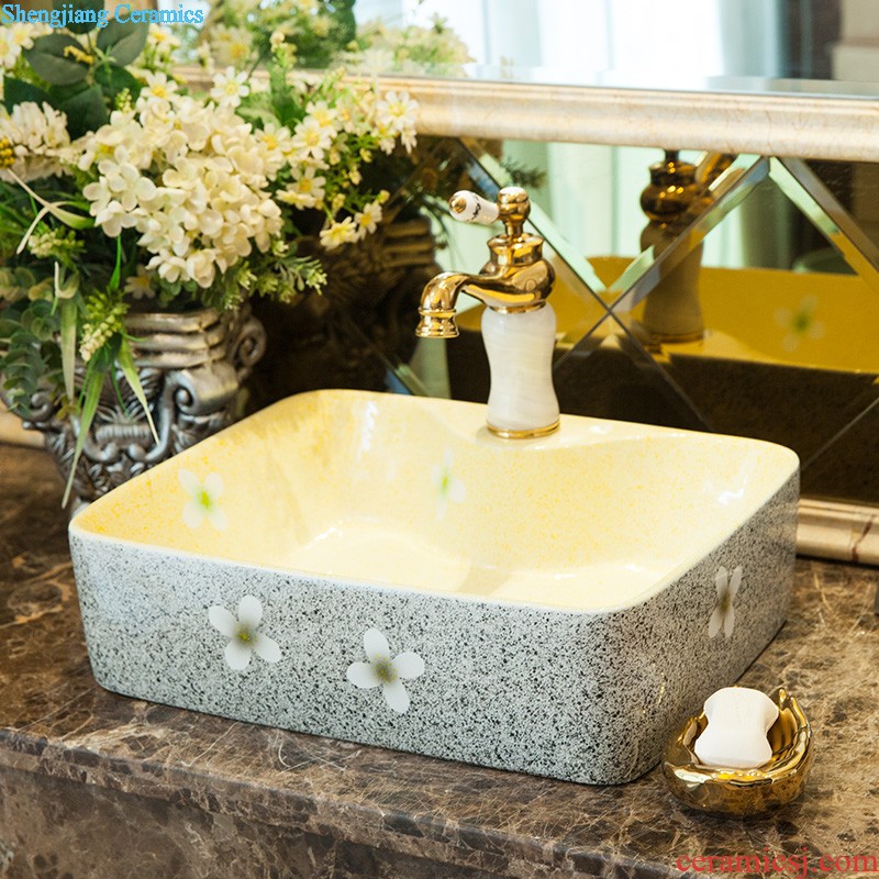 Koh larn, qi stage basin sink ceramic sanitary ware art basin washing a face of the basin that wash a face oval peony pollen