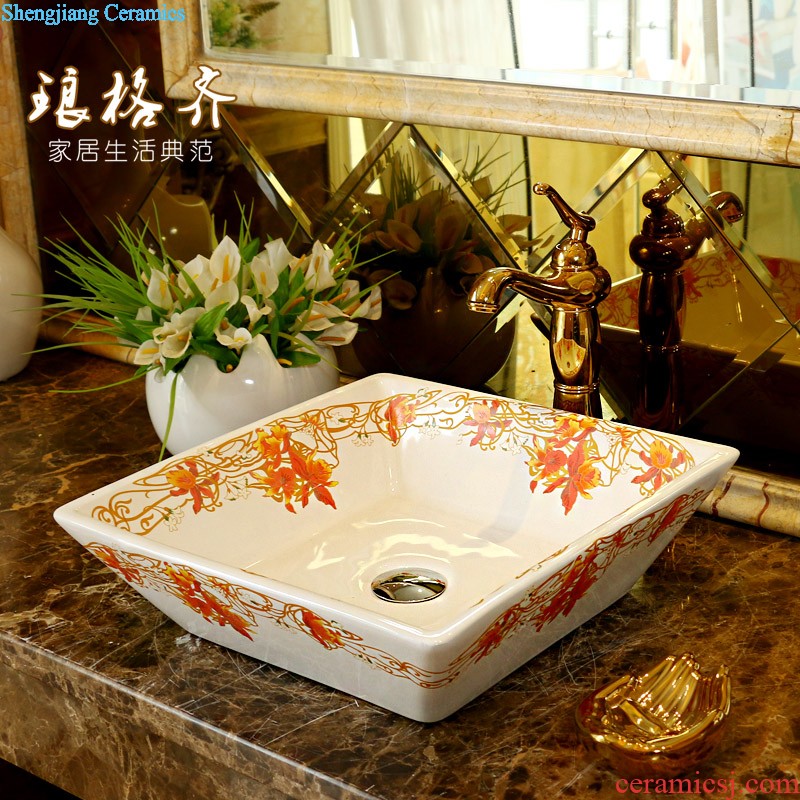 Jingdezhen ceramic basin sinks art stage of the basin that wash a face the sink Oval, Lin red maple C