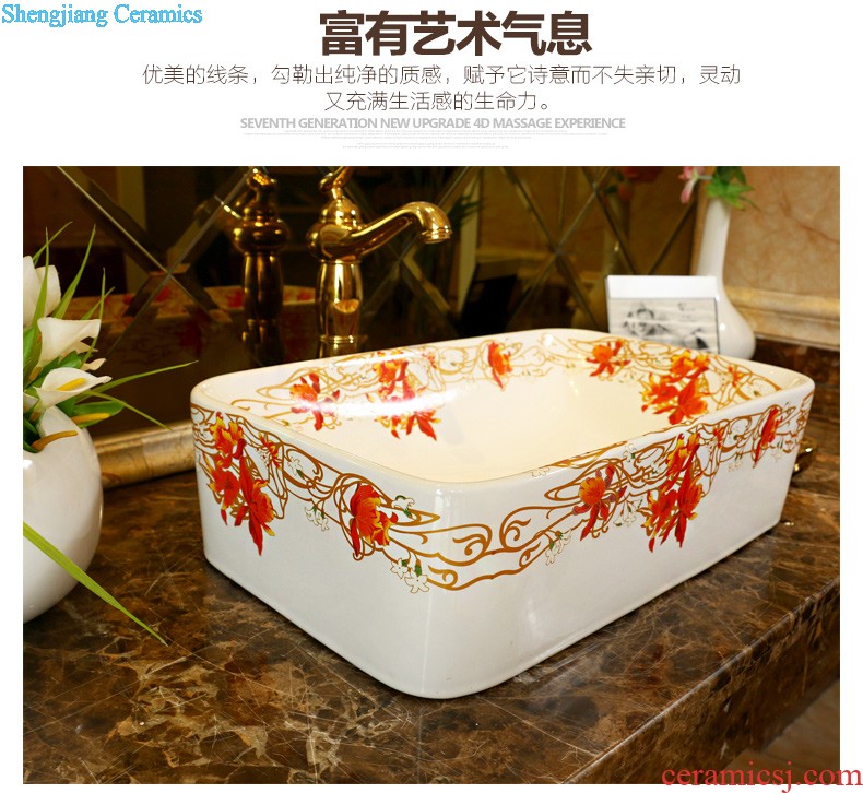 Jingdezhen ceramic basin sinks art stage of the basin that wash a face the sink Oval, Lin red maple C