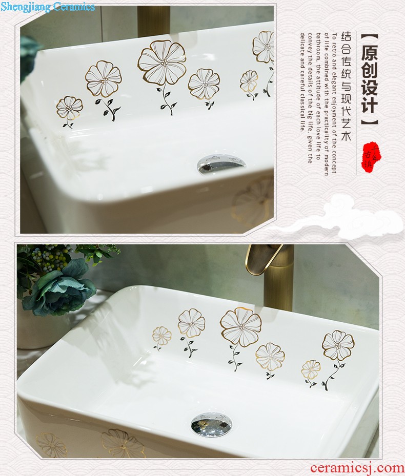 Ceramic basin stage basin sinks art circle european-style hand-painted toilet lavabo, the colour flower