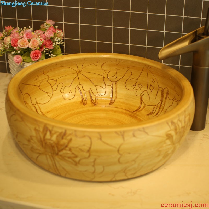 New arrival of jingdezhen ceramic basin sinks the stage basin sink of the basin that wash a face - red flowers