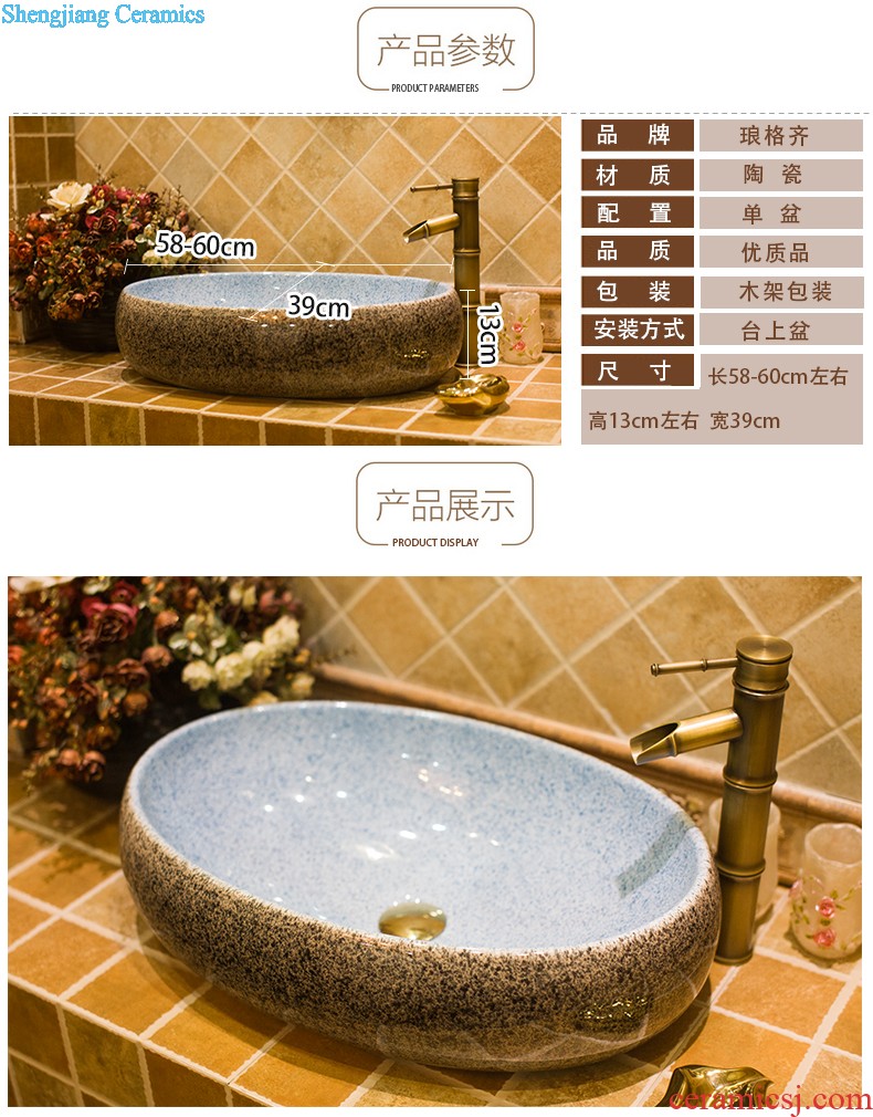 Koh larn, qi ceramic art basin on its rectangular lavabo european-style bathroom sinks marble