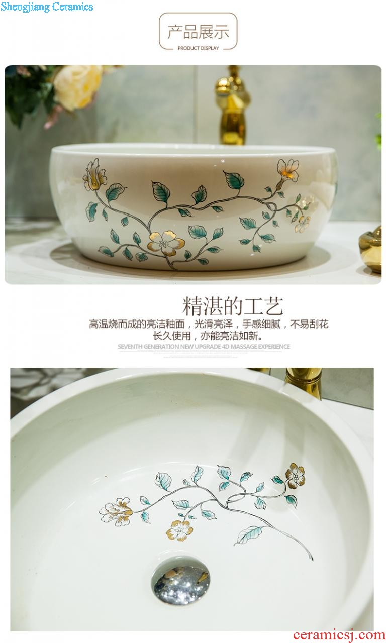 Koh larn, qi ceramic art basin balcony mop mop pool ChiFangYuan mop pool diameter 40 cm jump cut stone yellow