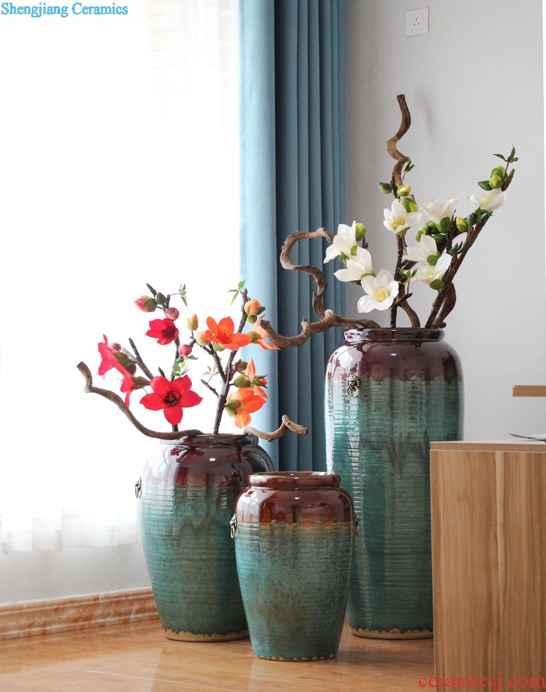 Jingdezhen ceramic contemporary sitting room ground vase Lucky bamboo vase porch decorate furnishing articles bedroom soft outfit