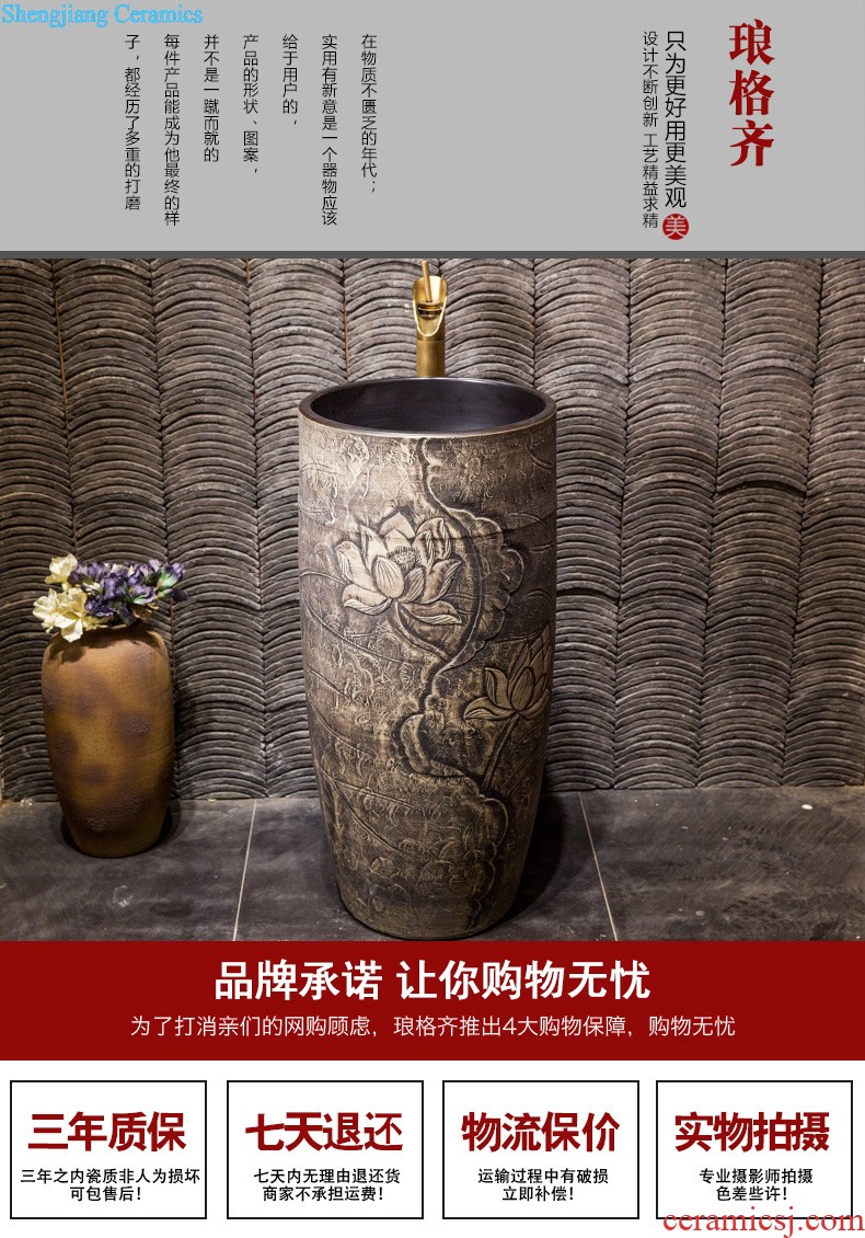 The package mailed the stage basin to jingdezhen ceramic lavabo that defend bath lavatory basin art Golden phoenix dance