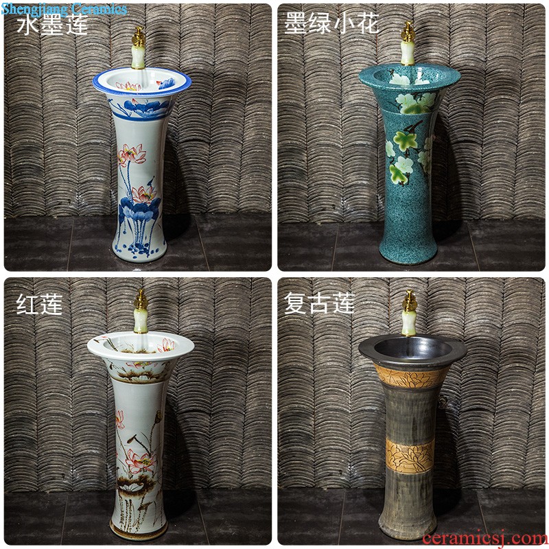 The package mail of jingdezhen ceramic art mop basin mop mop pool pool Black gold mandala