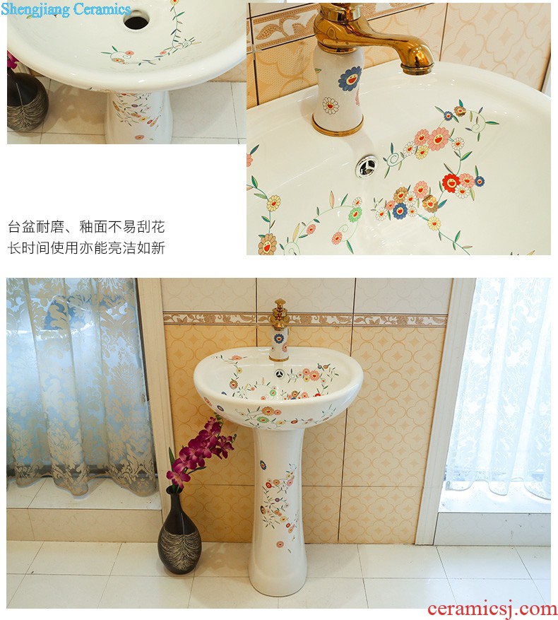 Art pillar basin ceramic floor pillar type lavatory toilet lavabo balcony one wash basin