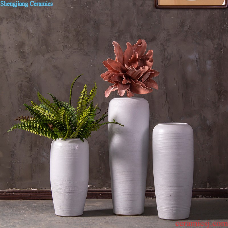 Modern hand-painted plum flower vase three-piece Mediterranean home furnishing articles of jingdezhen ceramics craft decoration decoration