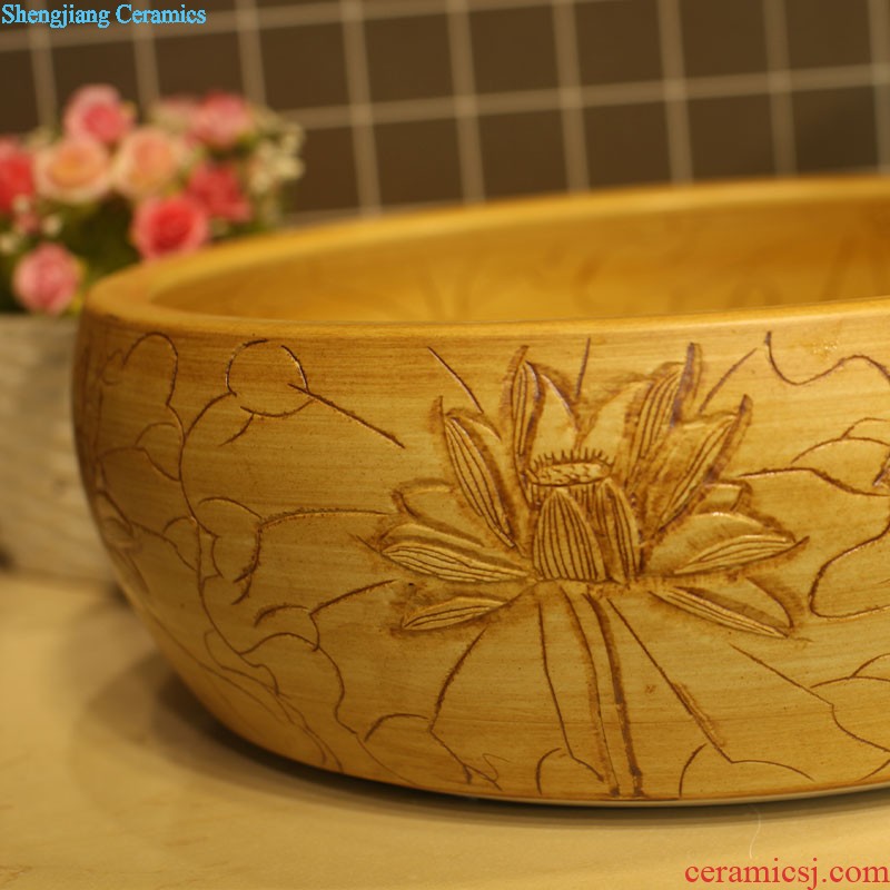 New arrival of jingdezhen ceramic basin sinks the stage basin sink of the basin that wash a face - red flowers