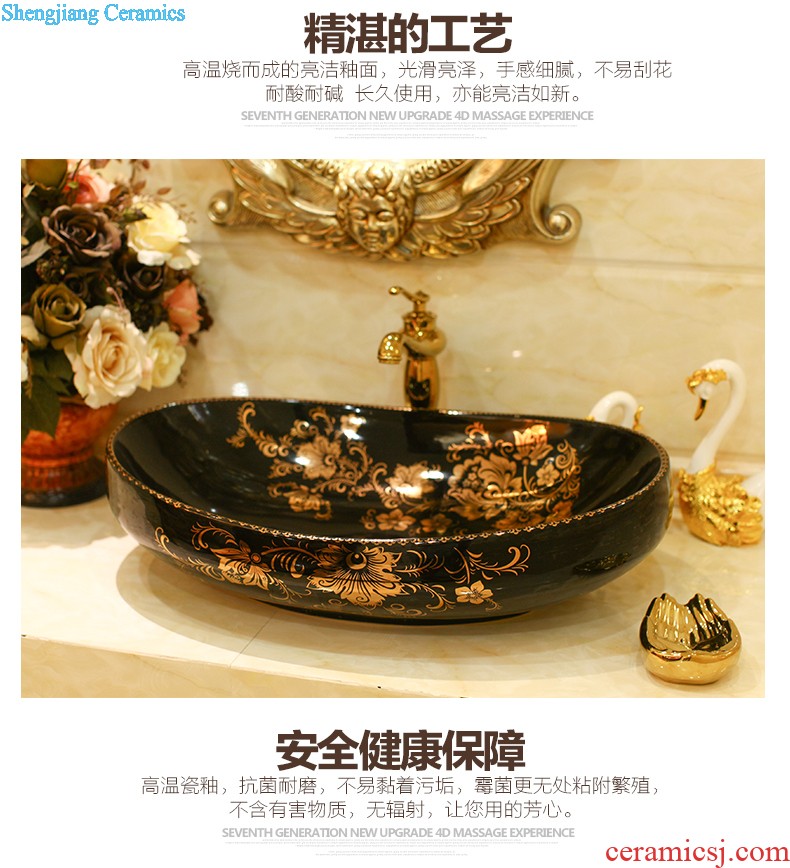 Post, qi basin pillar three-piece set of ceramic art basin pillar lavatory basin that wash a face Corrugated lotus